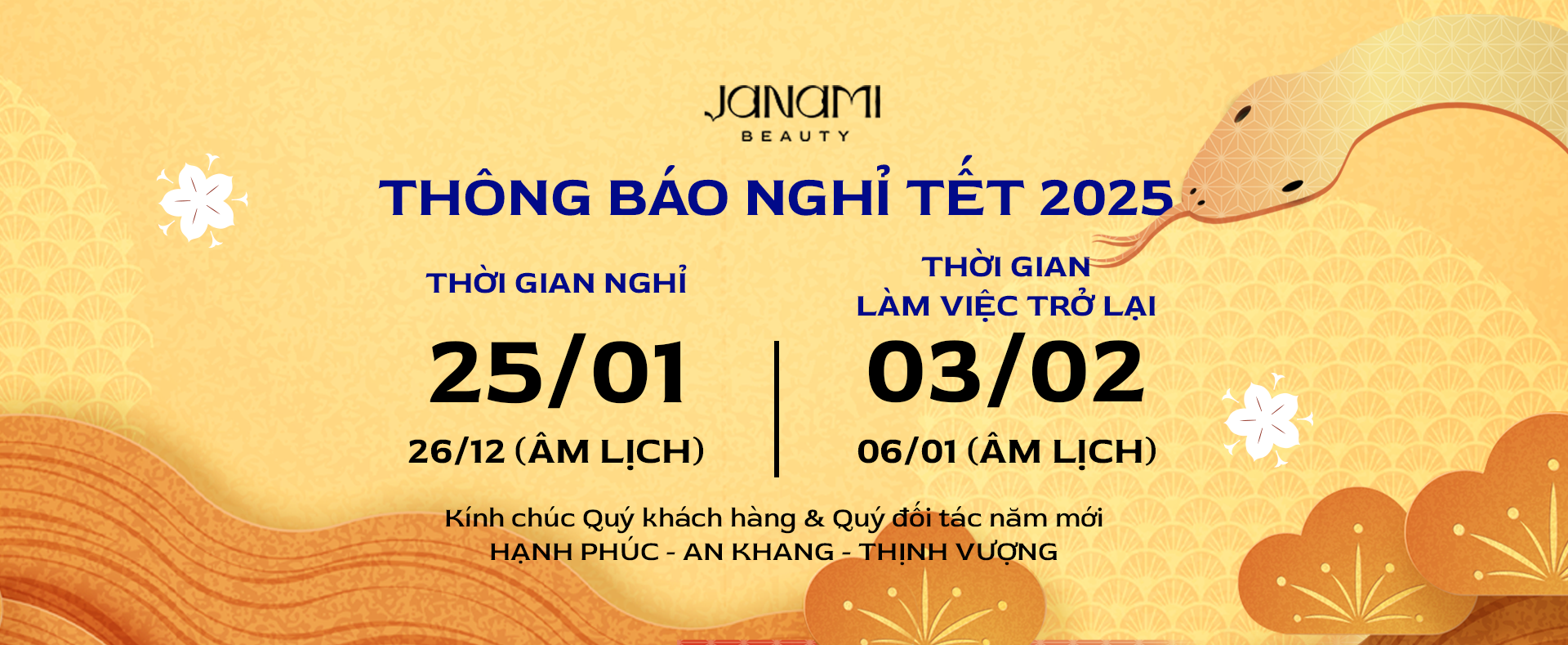 Thông báo nghỉ tết janami